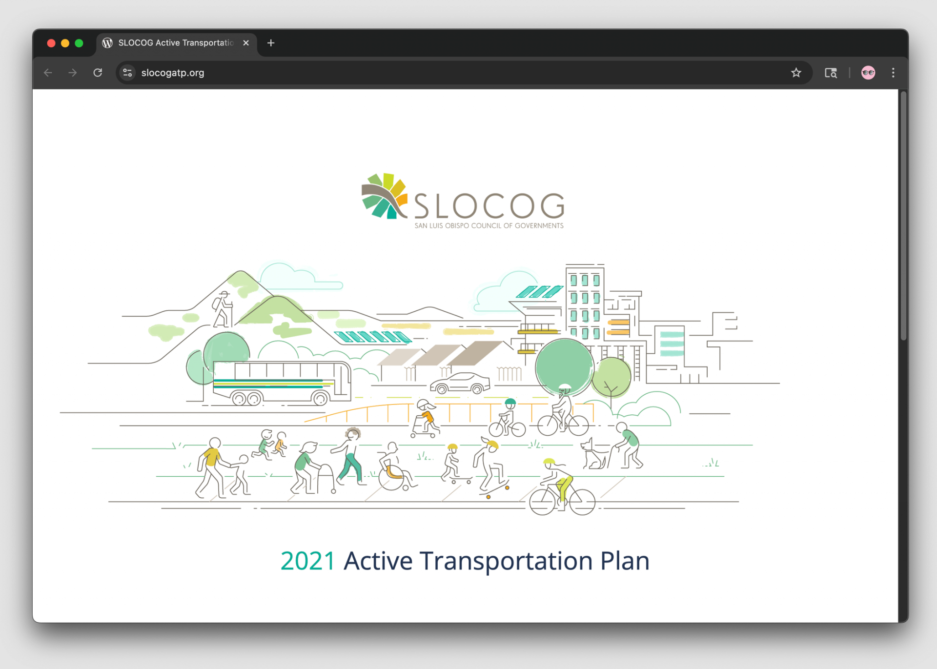 Original illustration by DCR team for the San Luis Obispo Council of Governments Active Transportation Plan. Used in print and digital applications.