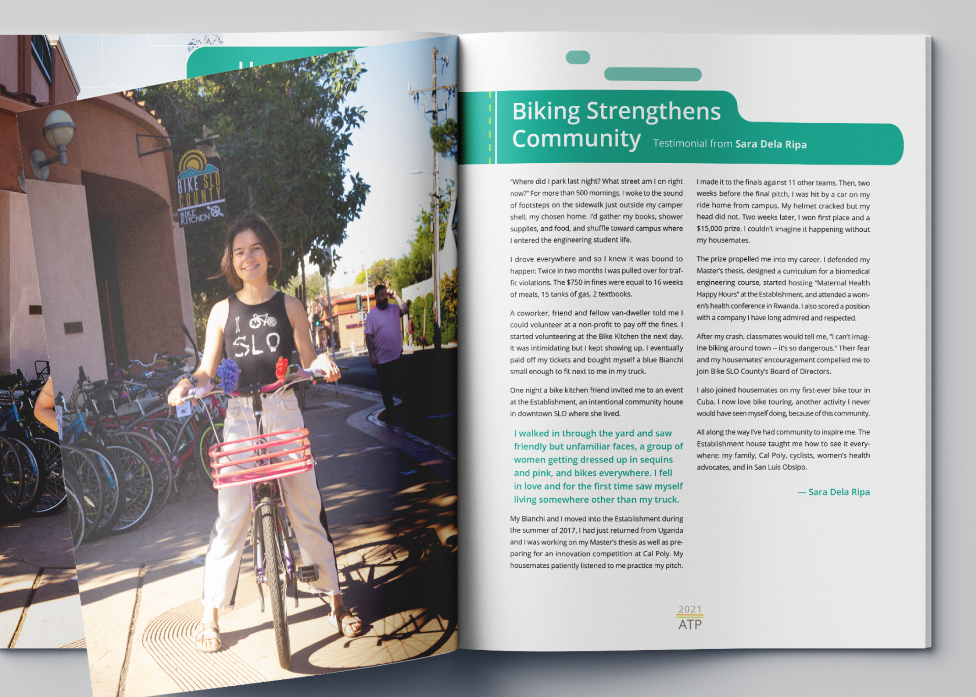 A spread in an Active Transportation Plan for the San Luis Obispo Council of Governments