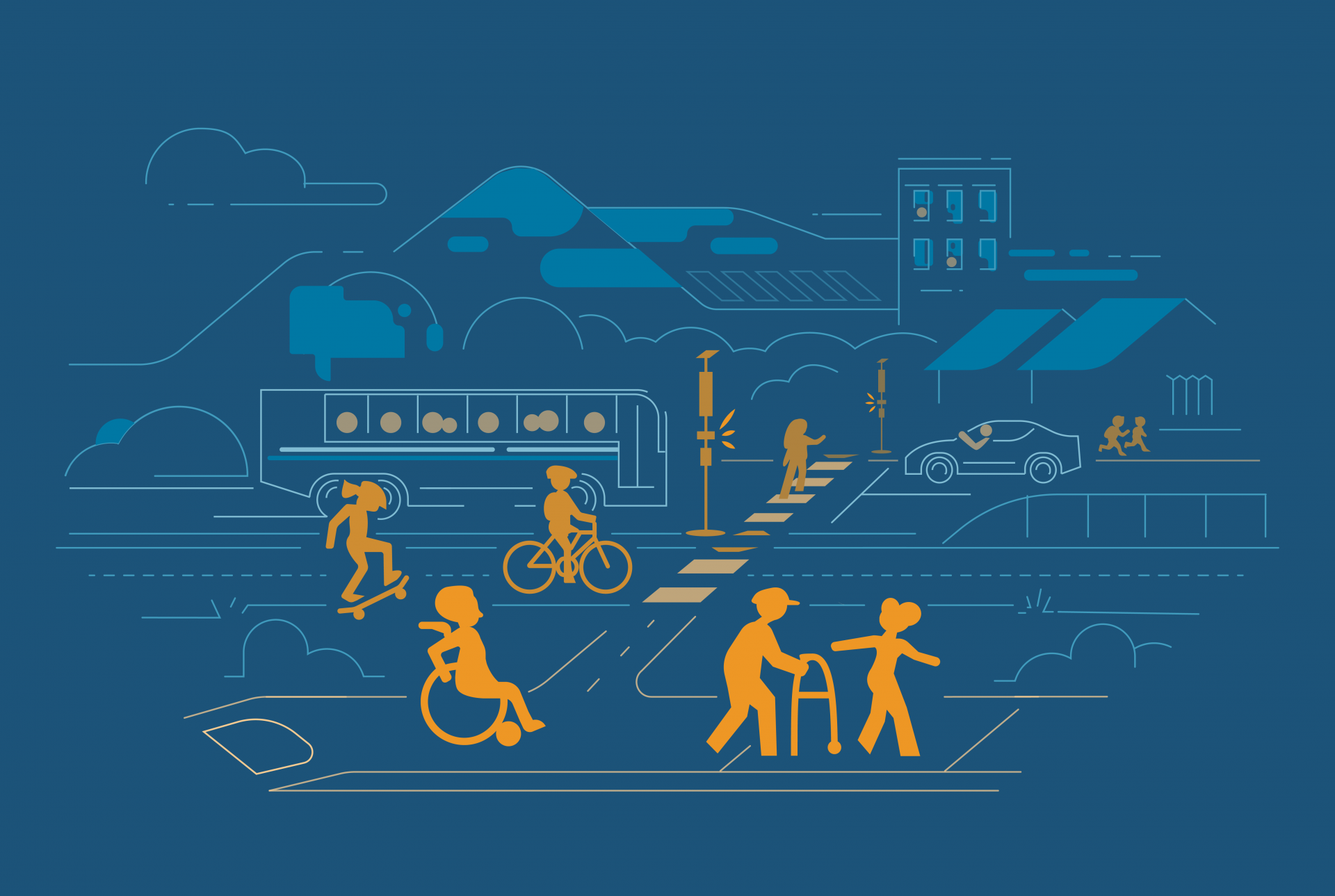 Scene showing a safe, well functioning city