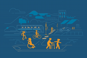 Pedestrian safety involves everyone Scene showing a safe, well functioning city